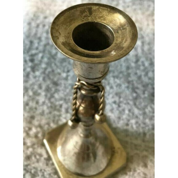 READ * 2 Silver Shiny Metal Candle Holders Set Elegant Classy Vintage Candelabra - Picture 3 of 5